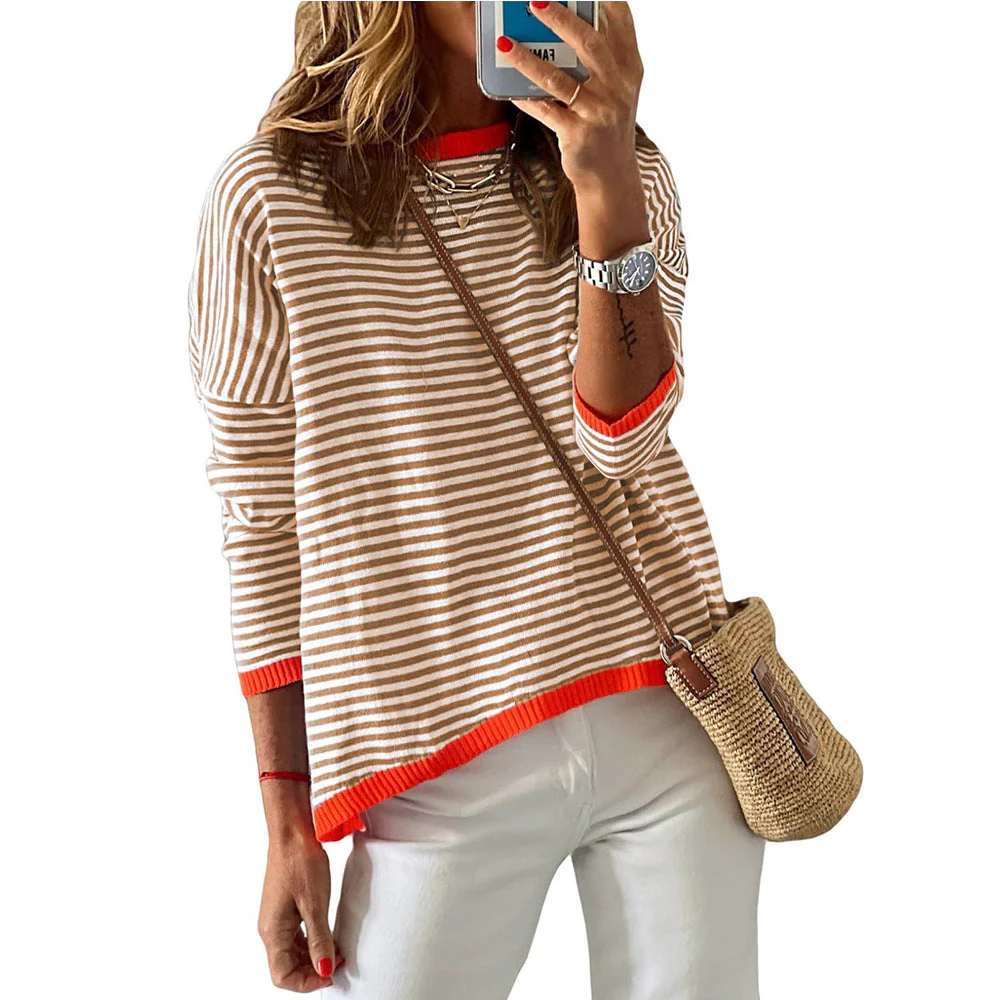 Damen Lässiger Gestreifter Pullover Heidi-Mode - Image 5