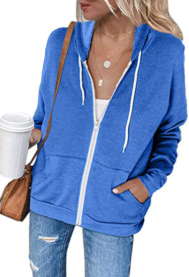 Damen Lässiger Kapuzenpullover mit Durchgehendem Reißverschluss und Praktischen Taschen Heidi-Mode - Image 12