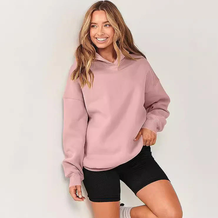 Damen Lässiger Kapuzenpullover mit Extragroßem Schnitt und Weichem Fleece-Material Heidi-Mode - Image 9