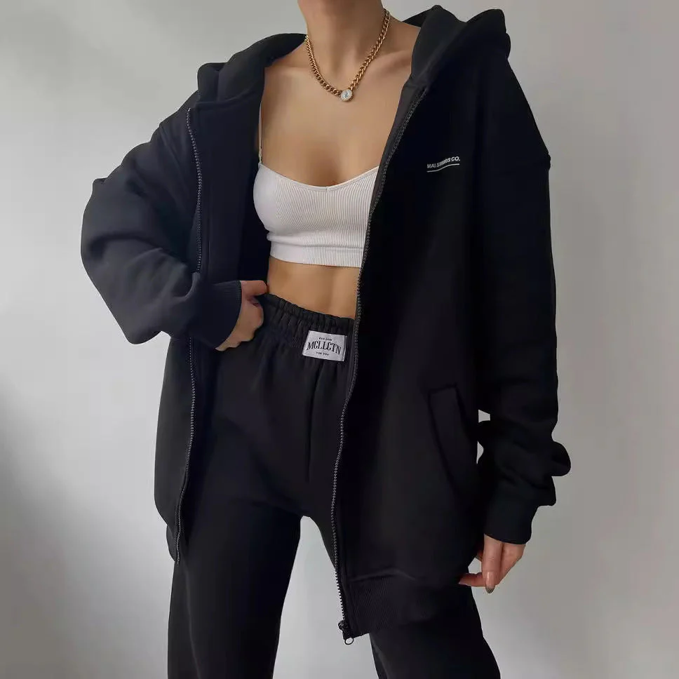 Damen Lässiger Oversized Hoodie mit Durchgehendem Reißverschluss und Praktischen Kängurutaschen Heidi-Mode - Image 3