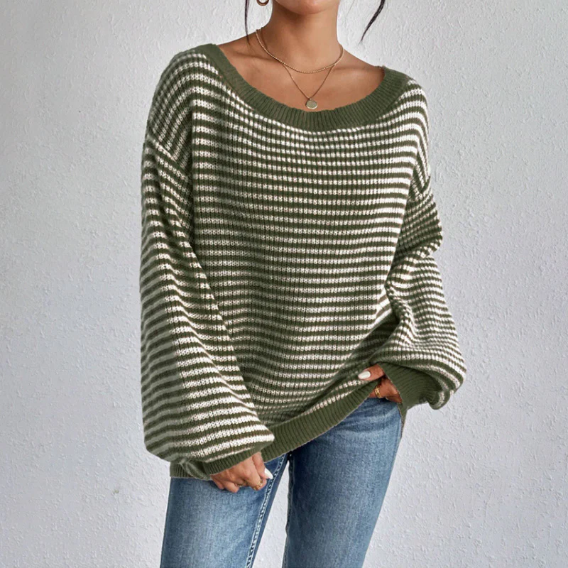 Damen lässiger Oversized-Pullover mit asymmetrischem Schnitt und modernem Gewebe Heidi-Mode - Image 3