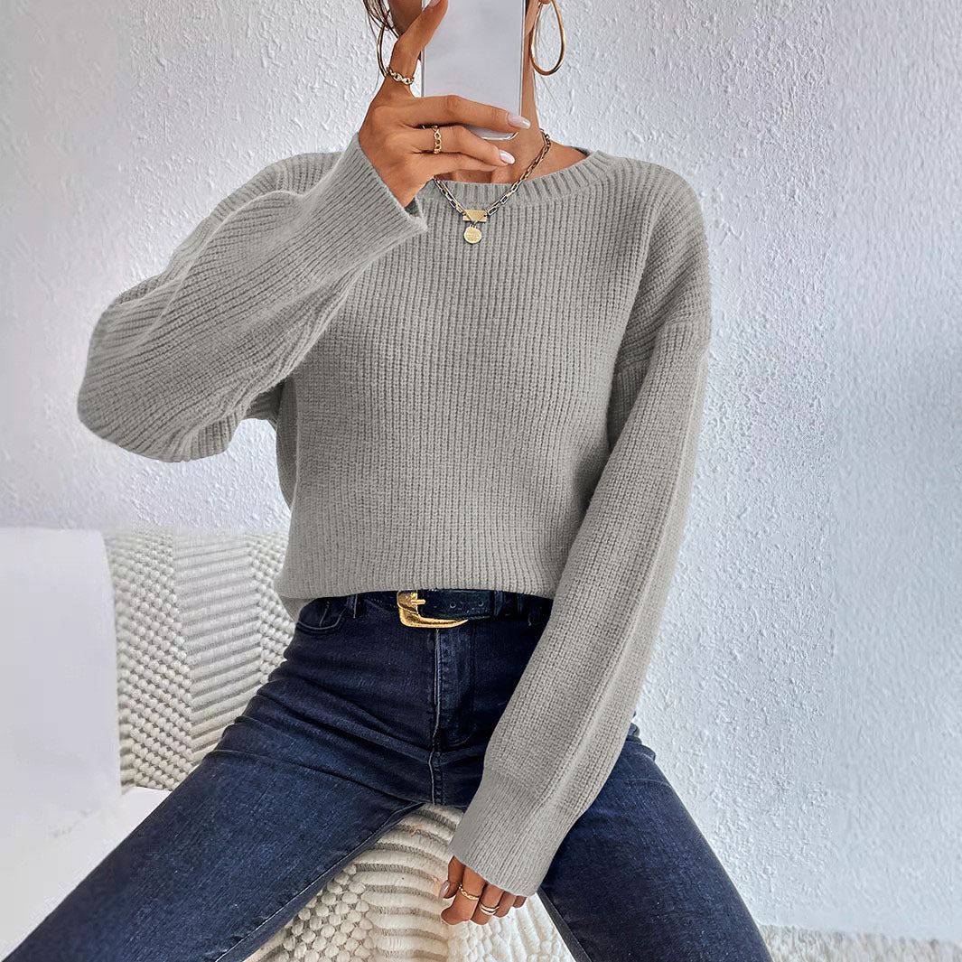 Damen Lässiger Strickpullover mit Lockerer Passform und Eleganten Rippdetails Heidi-Mode - Image 2