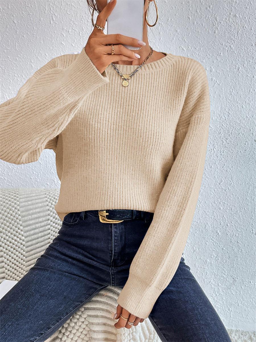 Damen Lässiger Strickpullover mit Lockerer Passform und Eleganten Rippdetails Heidi-Mode - Image 8