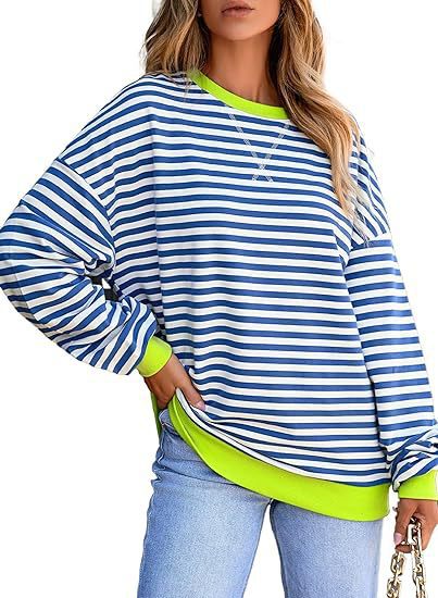 Damen Lässiger Sweater mit Breiten Streifen Heidi-Mode - Image 7