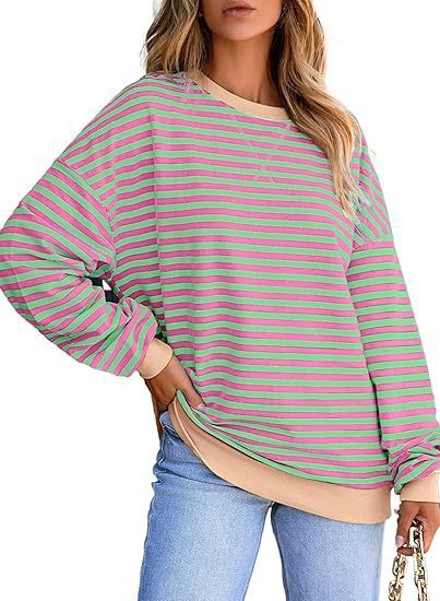Damen Lässiger Sweater mit Breiten Streifen Heidi-Mode - Image 9