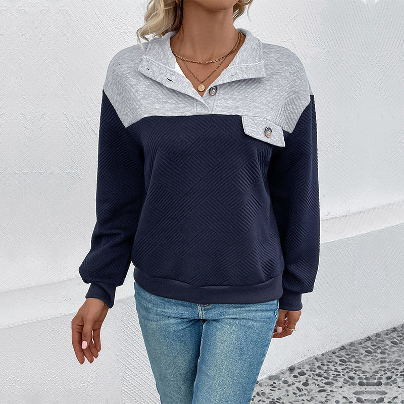 Damen Lässiger Sweatpullover mit Strukturiertem Design und Knopfdetails Heidi-Mode - Image 4