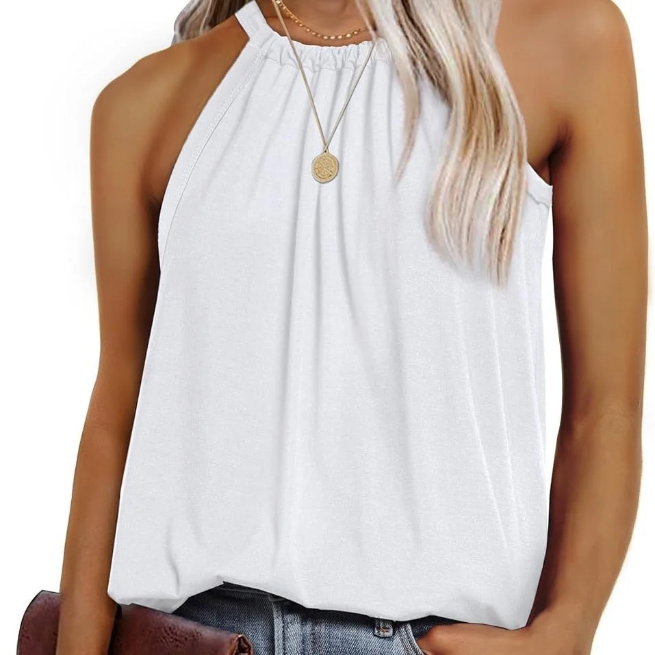 Damen Lässiges Haltertop mit Verstellbaren Trägern und Fließendem Schnitt Heidi-Mode - Image 2