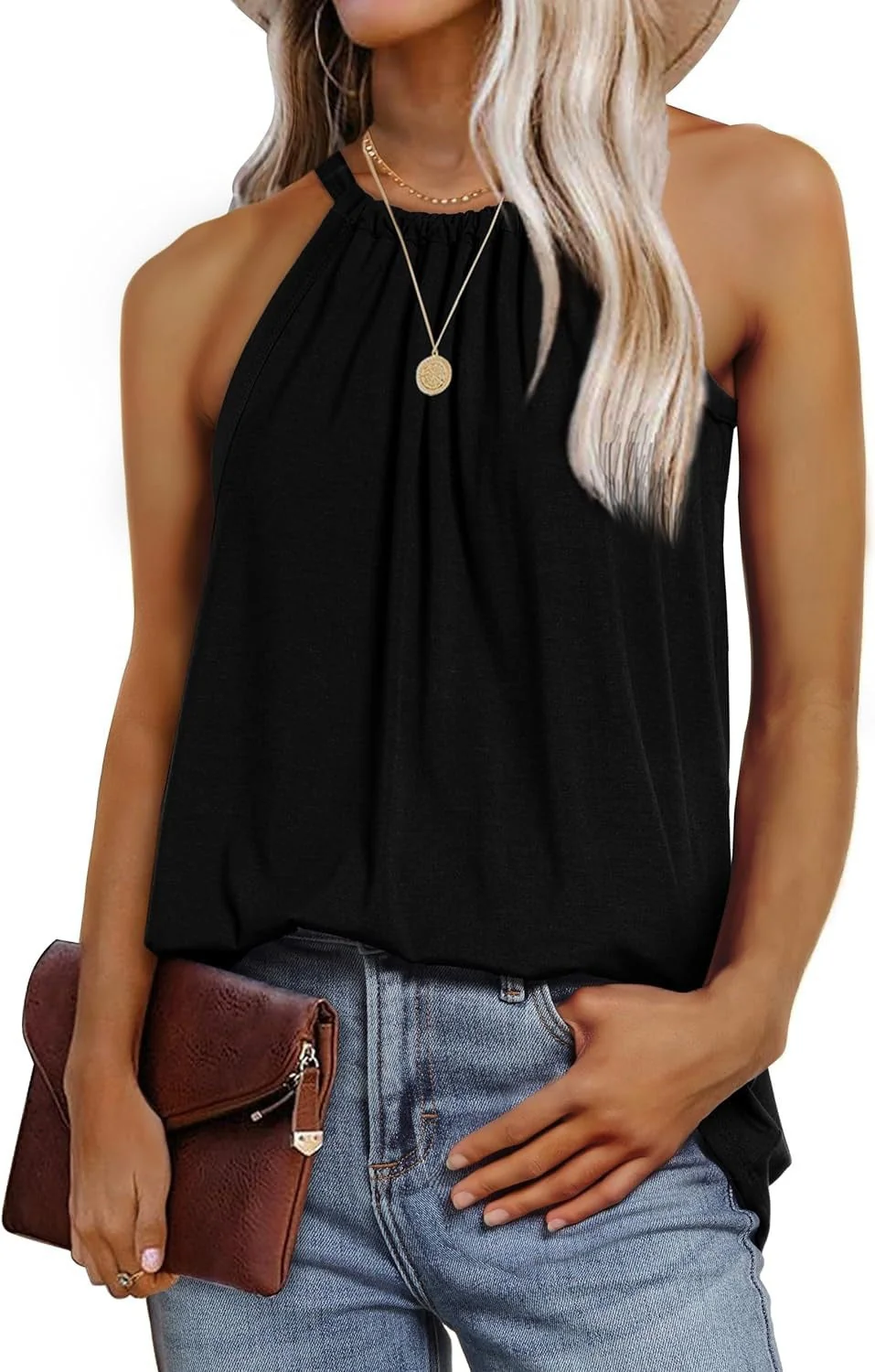 Damen Lässiges Haltertop mit Verstellbaren Trägern und Fließendem Schnitt Heidi-Mode - Image 7