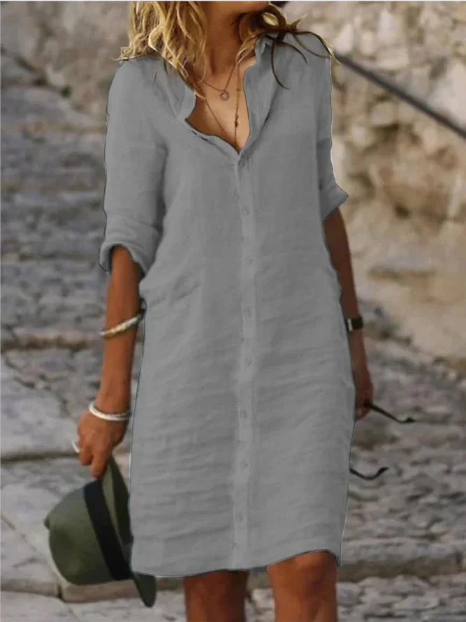 Damen Lässiges Hemdkleid mit Schicken Details Heidi-Mode - Image 4
