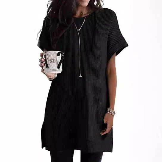 Damen Lässiges Hoodie-Kleid mit Praktischer Kängurutasche und Relaxed-Fit Heidi-Mode - Image 3