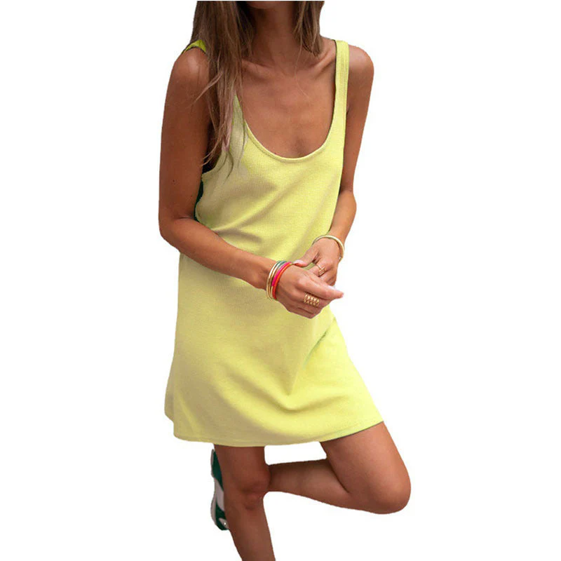 Damen Lässiges Kleid Im Raffinierten Rippschnitt mit Tiefem Ausschnitt und Schlichtem Design Heidi-Mode - Image 3