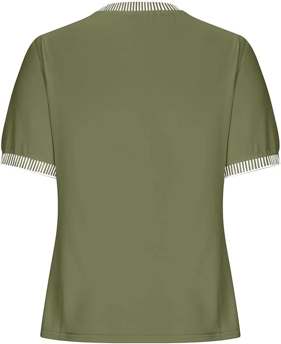 Damen Lässiges Kurzarm-Shirt mit Modischem Streifenkragen Heidi-Mode - Image 20