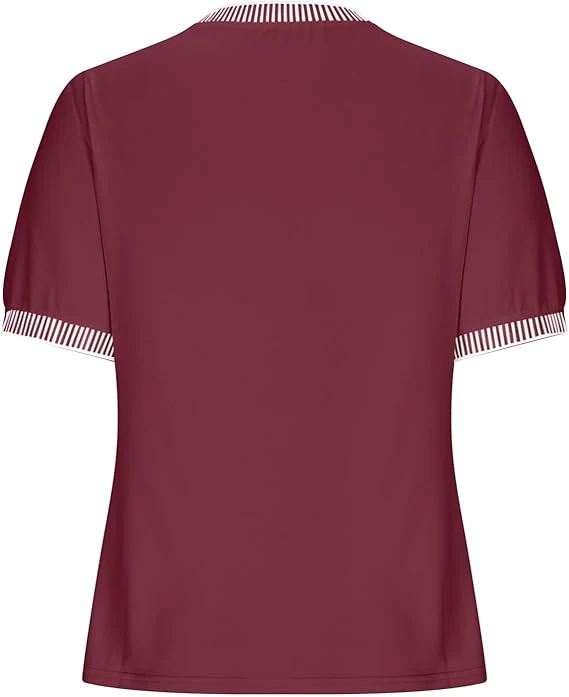 Damen Lässiges Kurzarm-Shirt mit Modischem Streifenkragen Heidi-Mode - Image 28