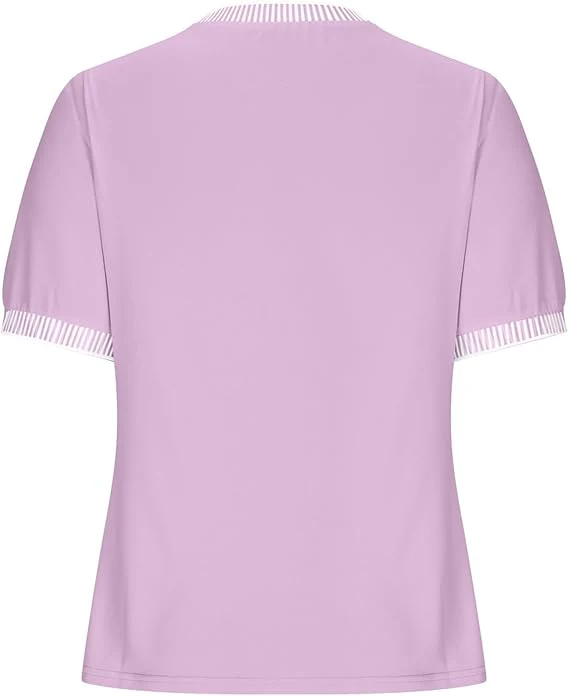 Damen Lässiges Kurzarm-Shirt mit Modischem Streifenkragen Heidi-Mode - Image 7