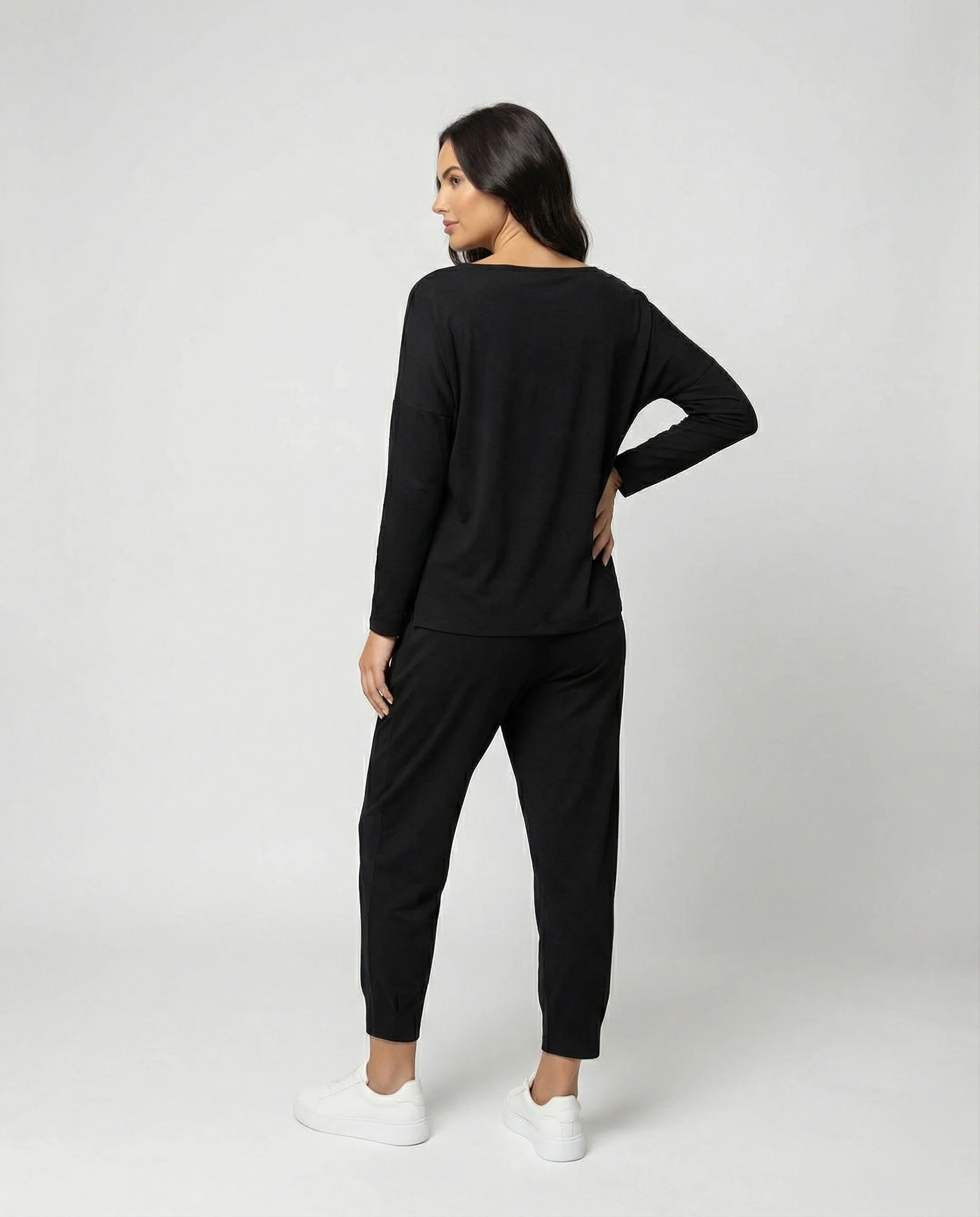 Jogginganzug Damen Lounge-Set mit weiten Ärmeln und Taschen - Image 2