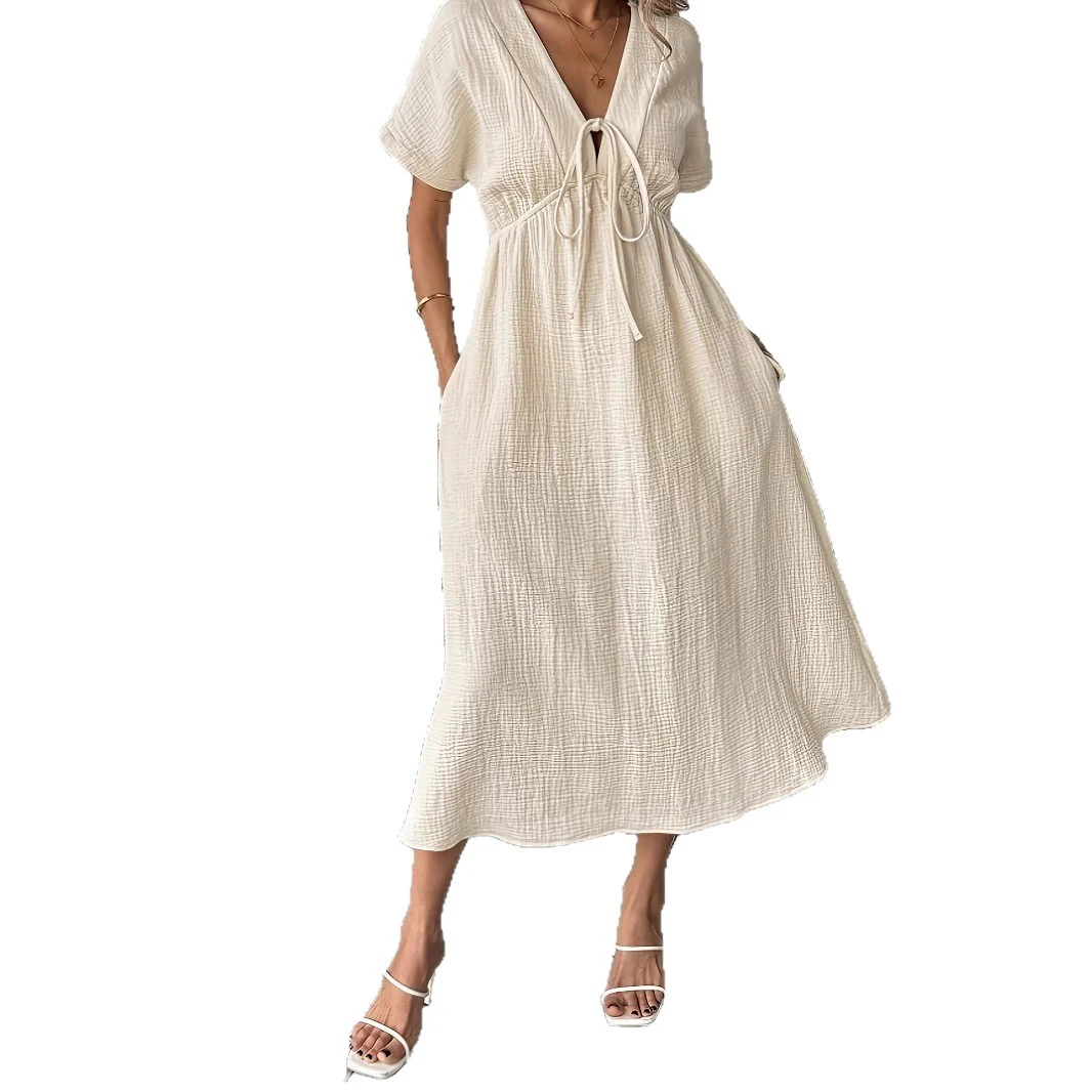 Maxikleid Freizeit mit Taillenband - Image 5