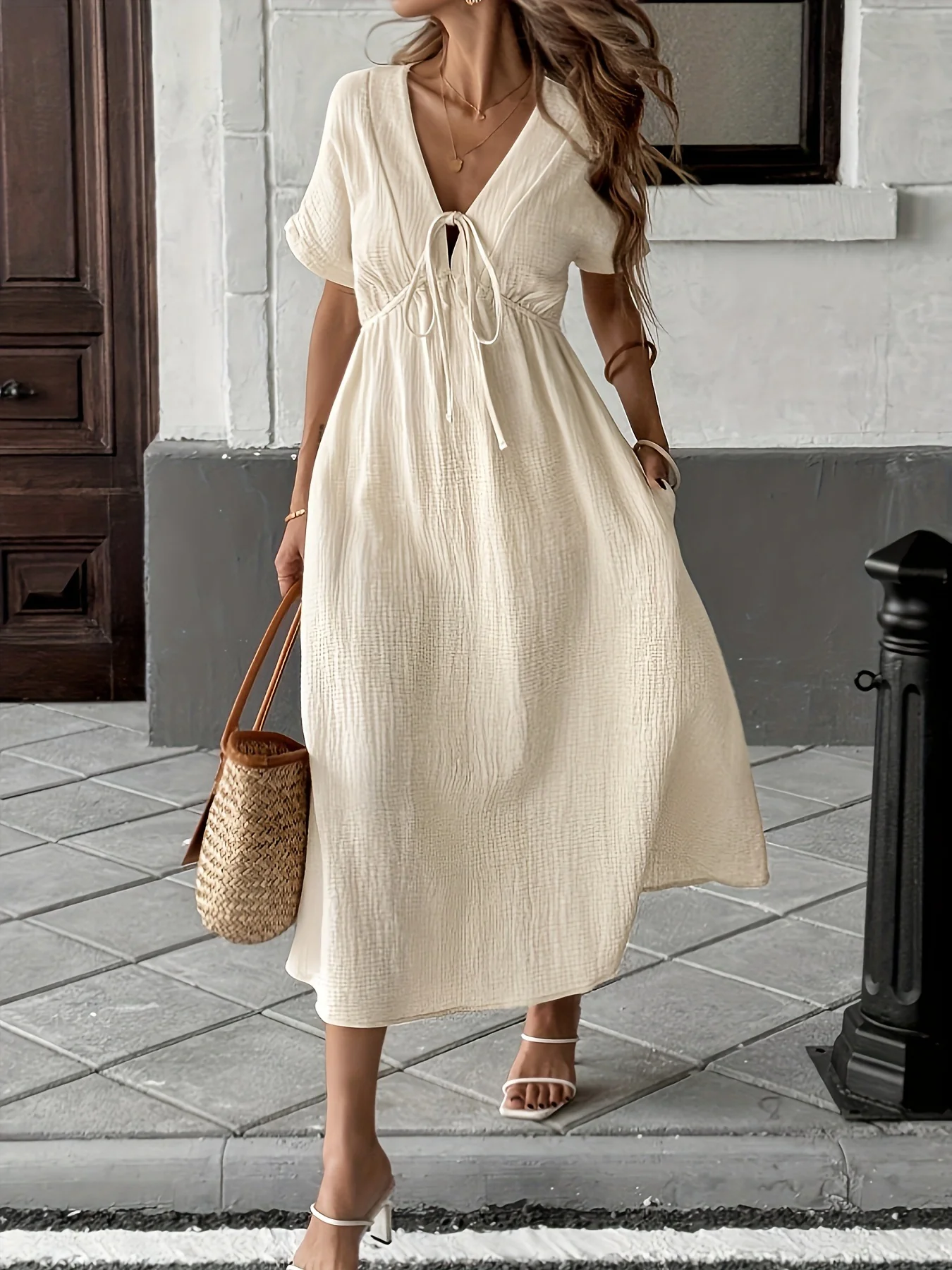 Maxikleid Freizeit mit Taillenband - Image 7
