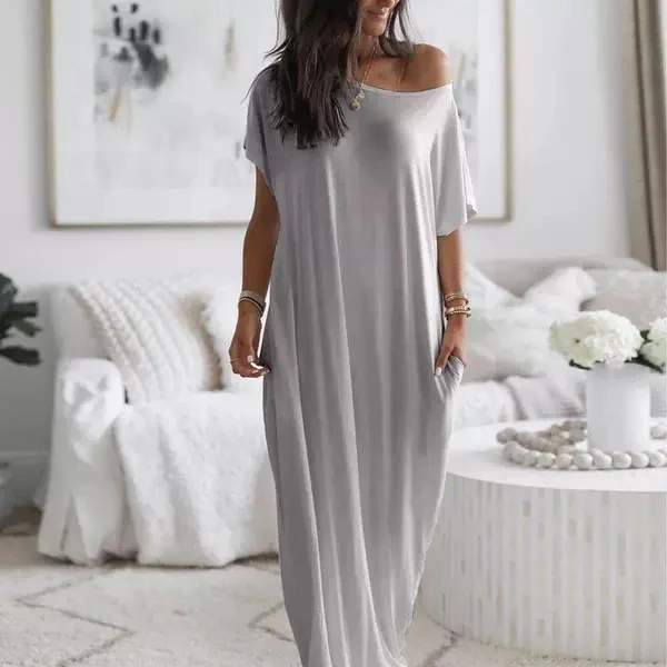 Damen lässiges Maxi-Überkleid mit weitem Schnitt und praktischen Taschen Heidi-Mode - Image 5
