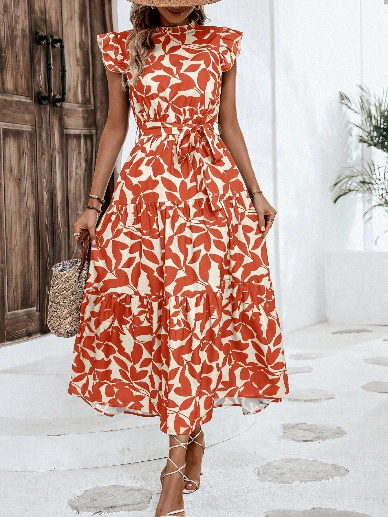 Damen Lässiges Midi-Kleid mit Rüschen und Floralem Muster Heidi-Mode - Image 10
