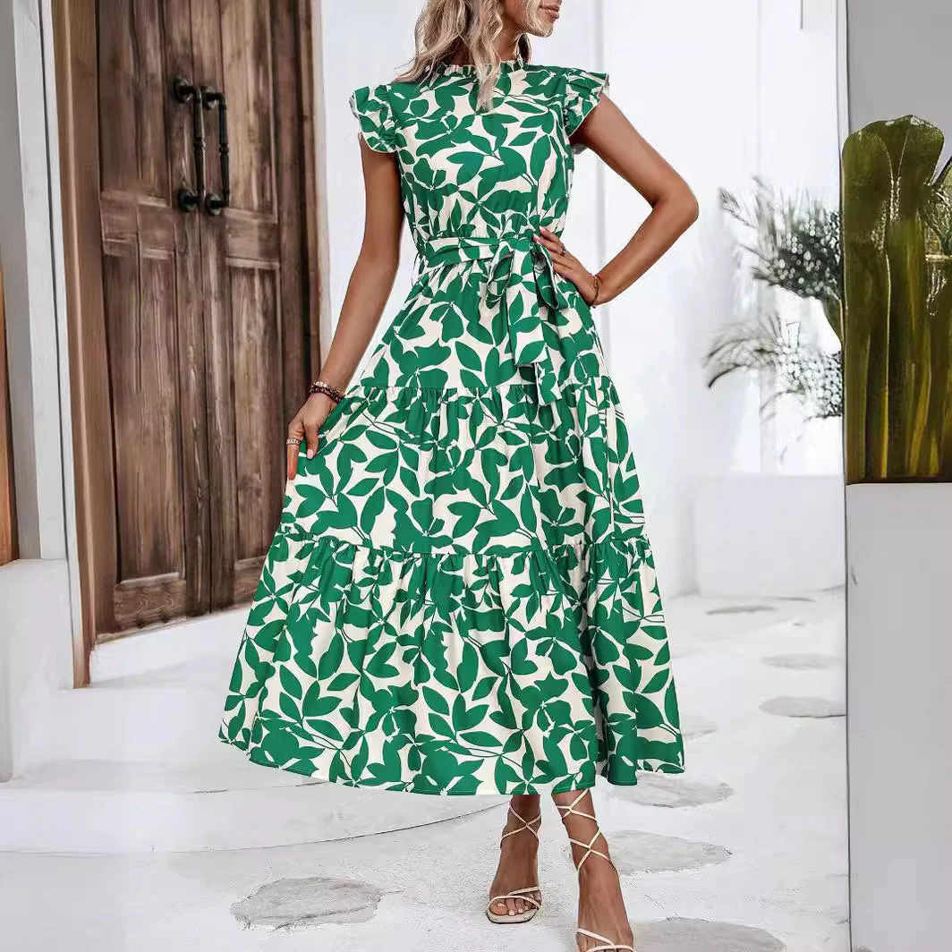 Damen Lässiges Midi-Kleid mit Rüschen und Floralem Muster Heidi-Mode - Image 2