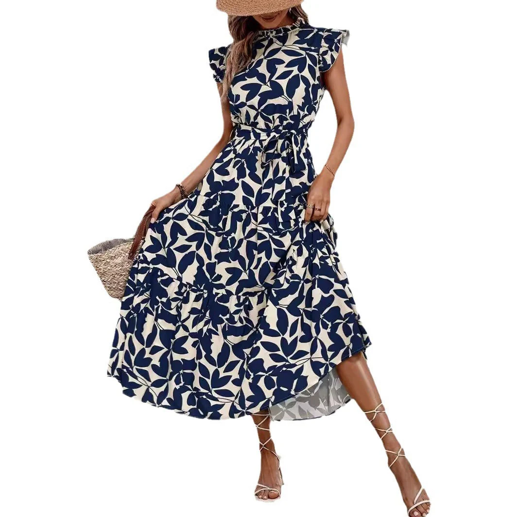 Damen Lässiges Midi-Kleid mit Rüschen und Floralem Muster Heidi-Mode - Image 5