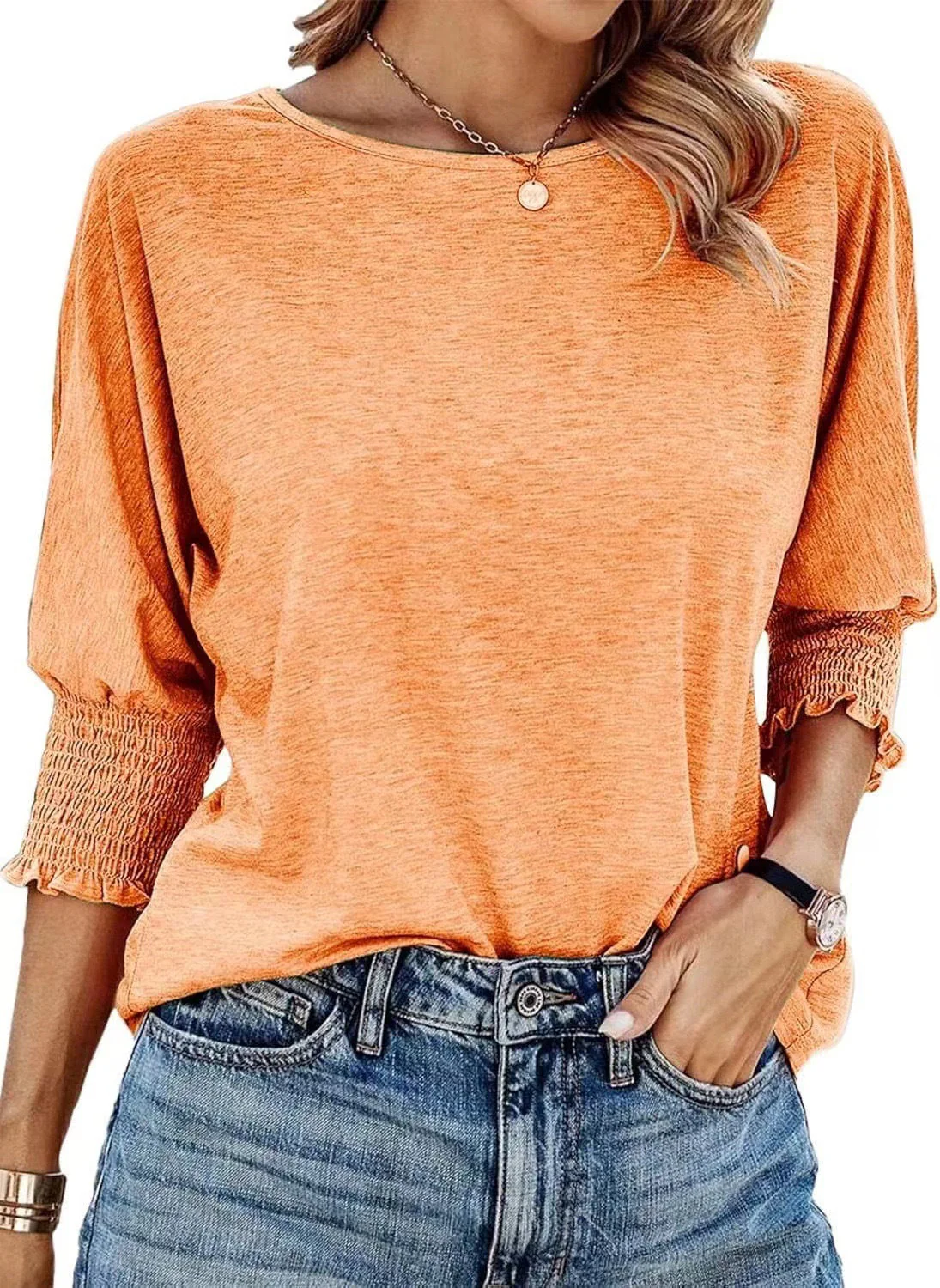 Damen Lässiges Oberteil mit Rüschendetails und Weit Geschnittenen Ärmeln Heidi-Mode - Image 15
