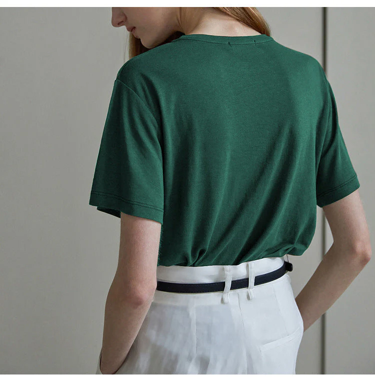 Damen Lässiges Oversize T-Shirt Aus Atmungsaktiver Baumwollmischung mit Strukturierter Oberfläche Heidi-Mode - Image 4