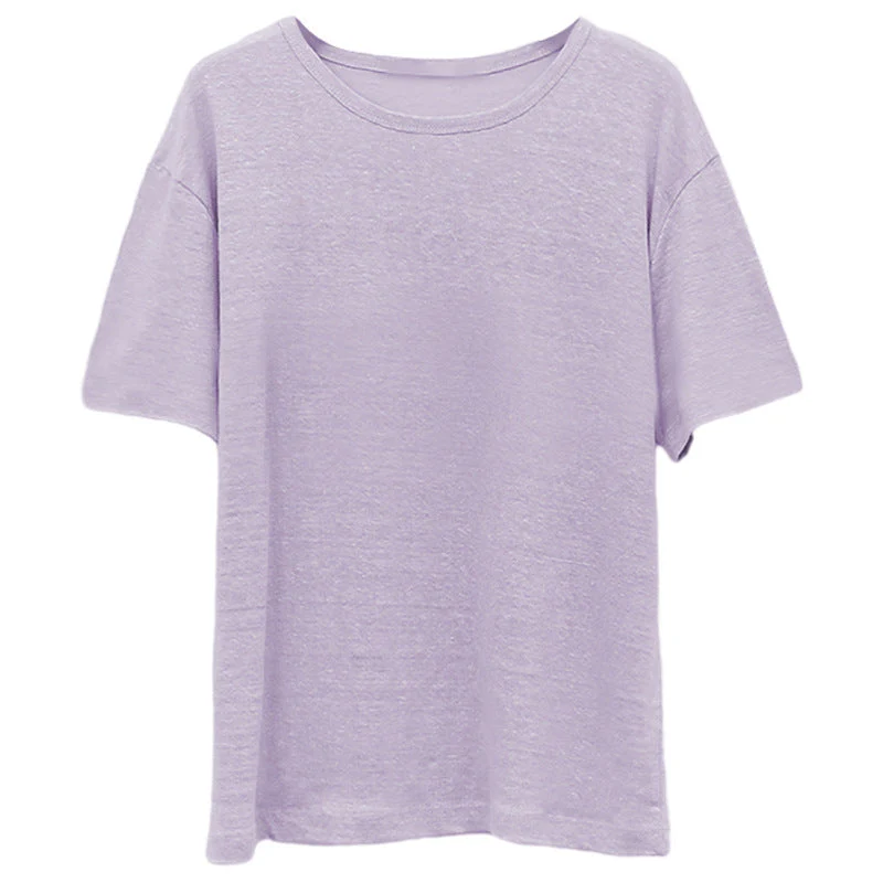 Damen Lässiges Oversize T-Shirt Aus Atmungsaktiver Baumwollmischung mit Strukturierter Oberfläche Heidi-Mode - Image 5