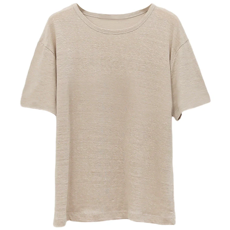 Damen Lässiges Oversize T-Shirt Aus Atmungsaktiver Baumwollmischung mit Strukturierter Oberfläche Heidi-Mode - Image 9