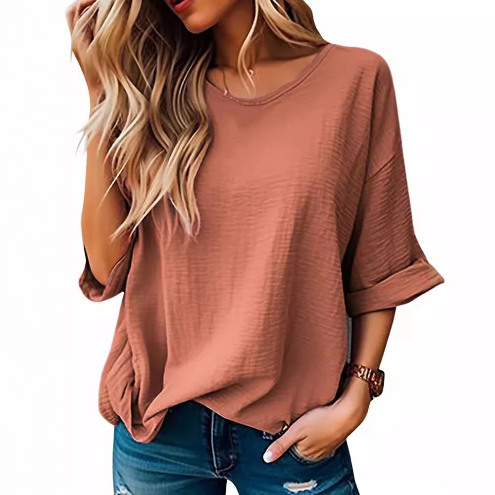 Damen lässiges Oversized T-Shirt mit modischem Strukturdesign Heidi-Mode - Image 4