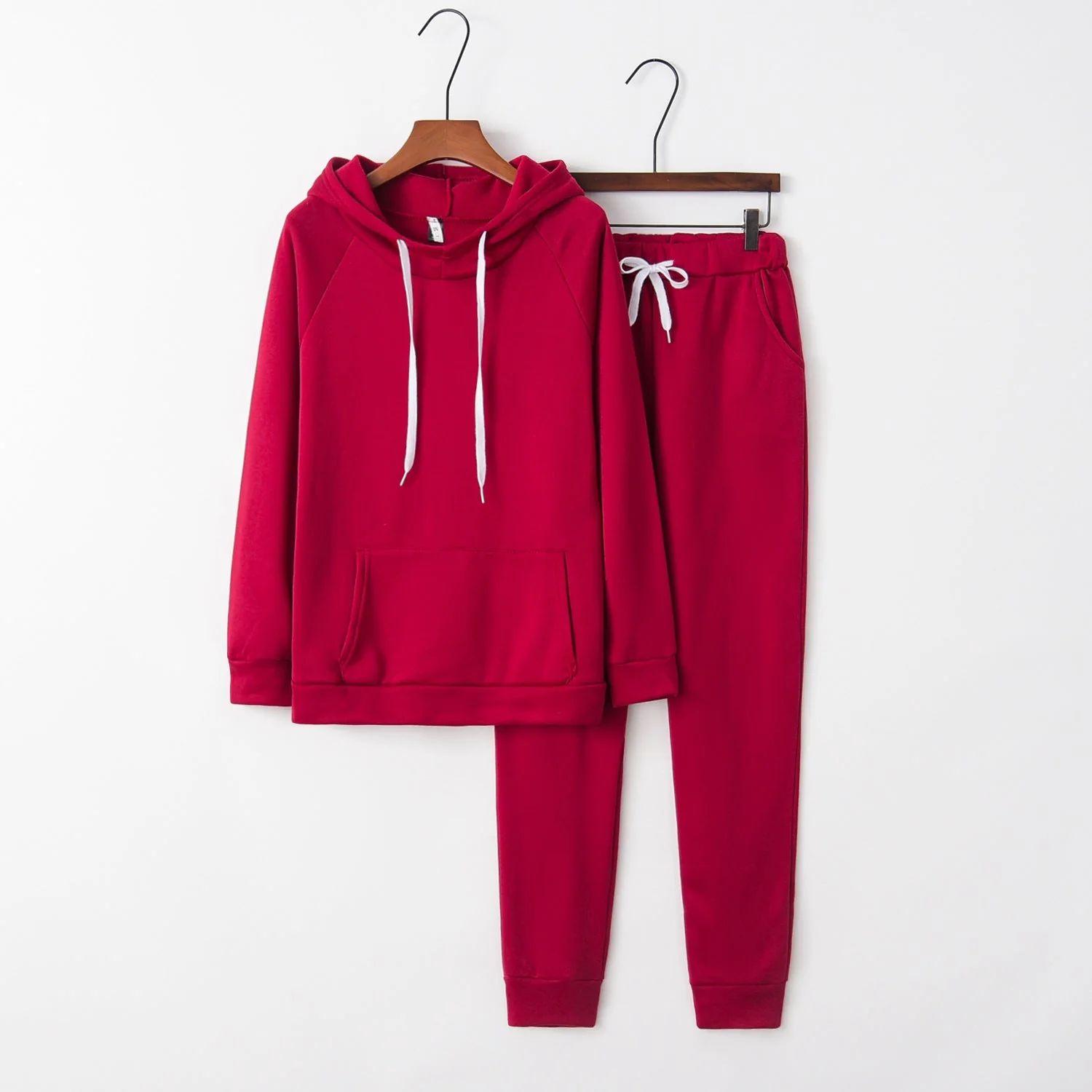 Damen Lässiges Sportanzug-Set mit Kapuze und Kängurutasche Heidi-Mode - Image 6