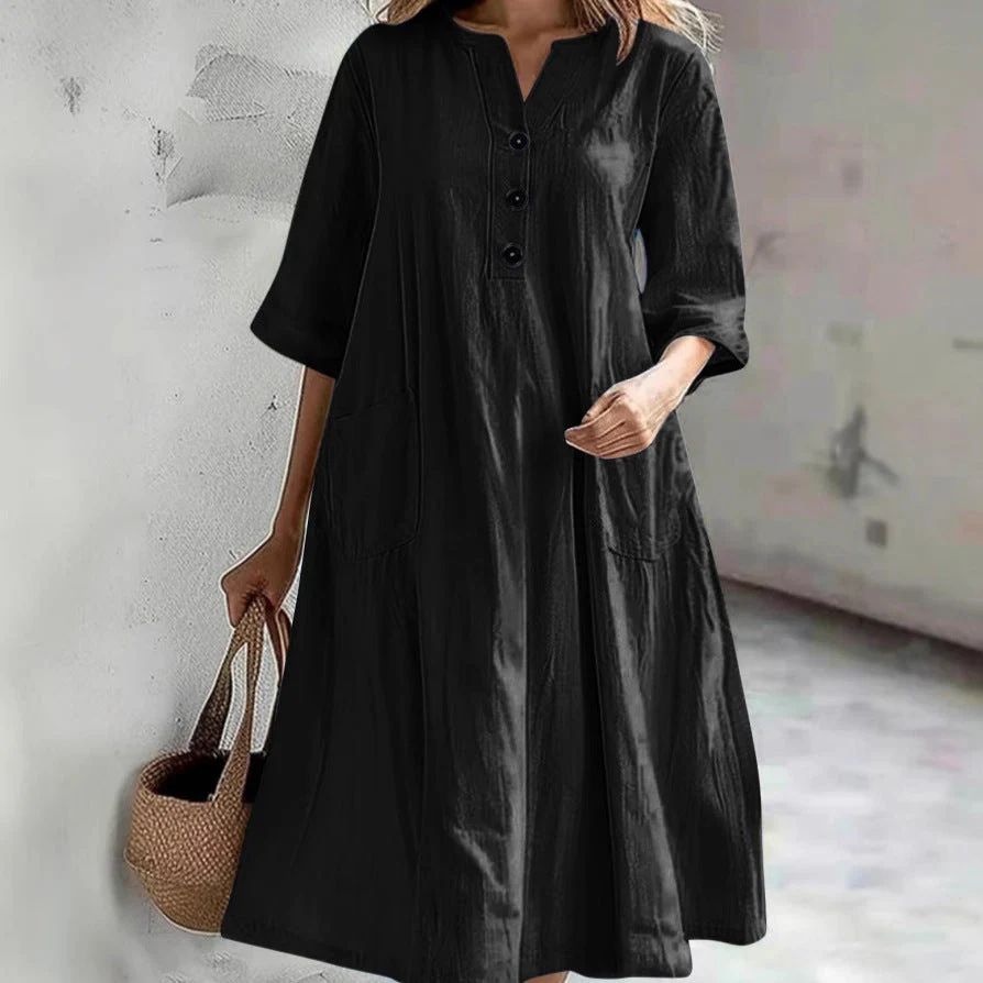 Damen Lässiges Strandkleid mit Praktischen Taschen Heidi-Mode - Image 2