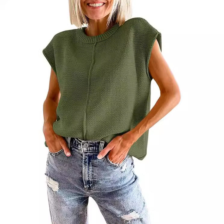 Damen lässiges Strickoberteil mit überschnittenen Schultern und strukturierter Textur Heidi-Mode - Image 5