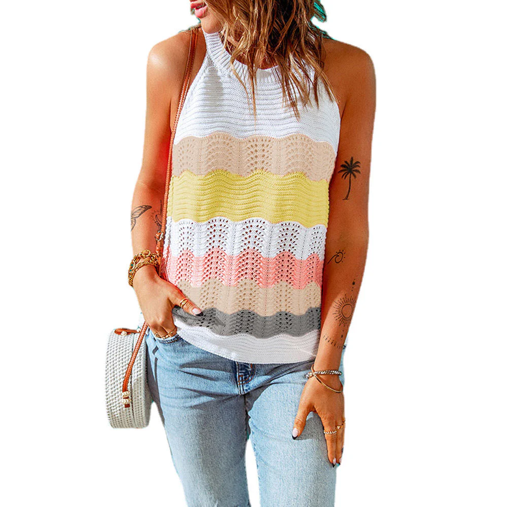 Damen Lässiges Stricktop mit Kreativem Wellenmuster und Luftiger Passform Heidi-Mode - Image 11