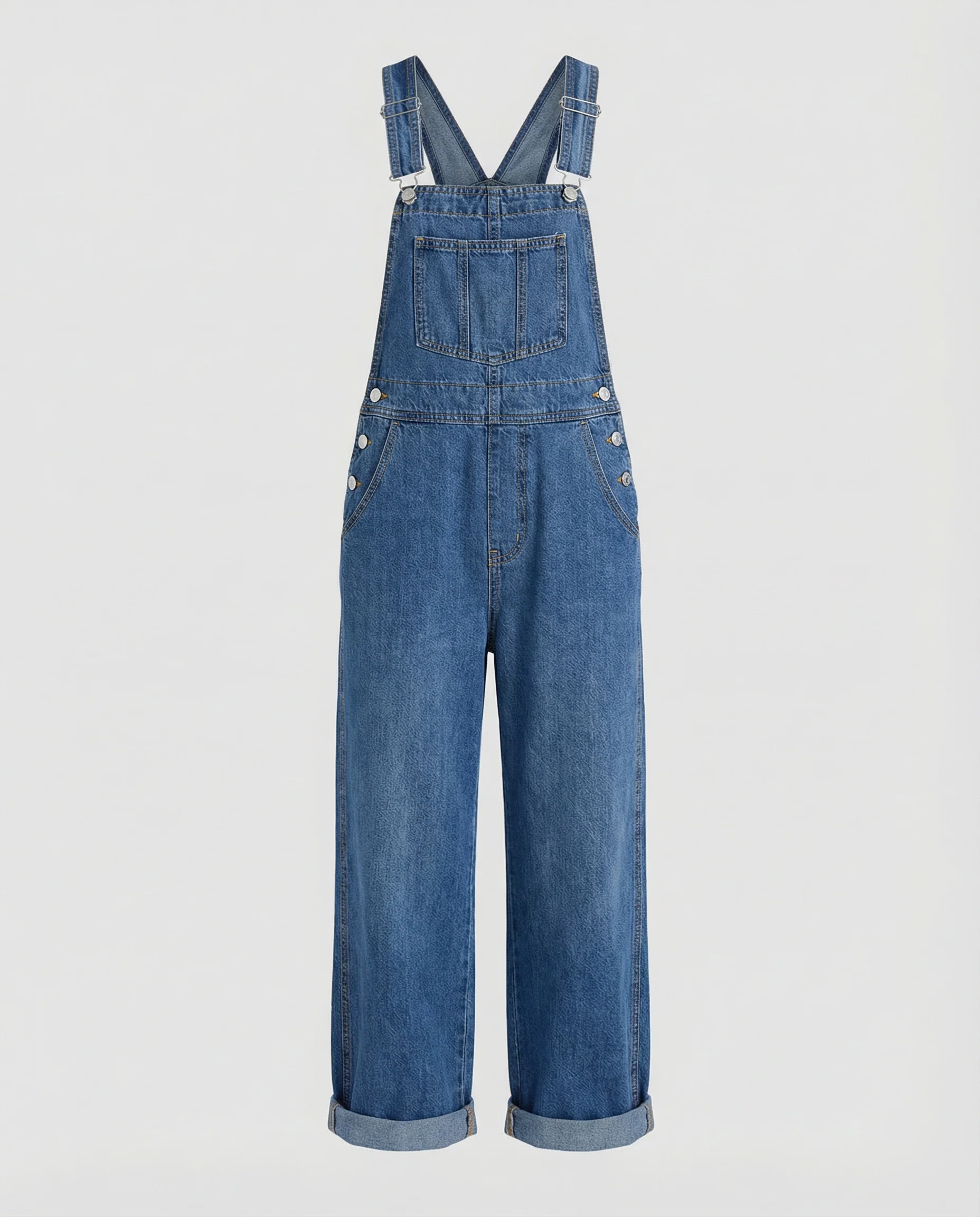 Damen Jeans Latzhose Oversized mit tiefen Taschen - Image 4