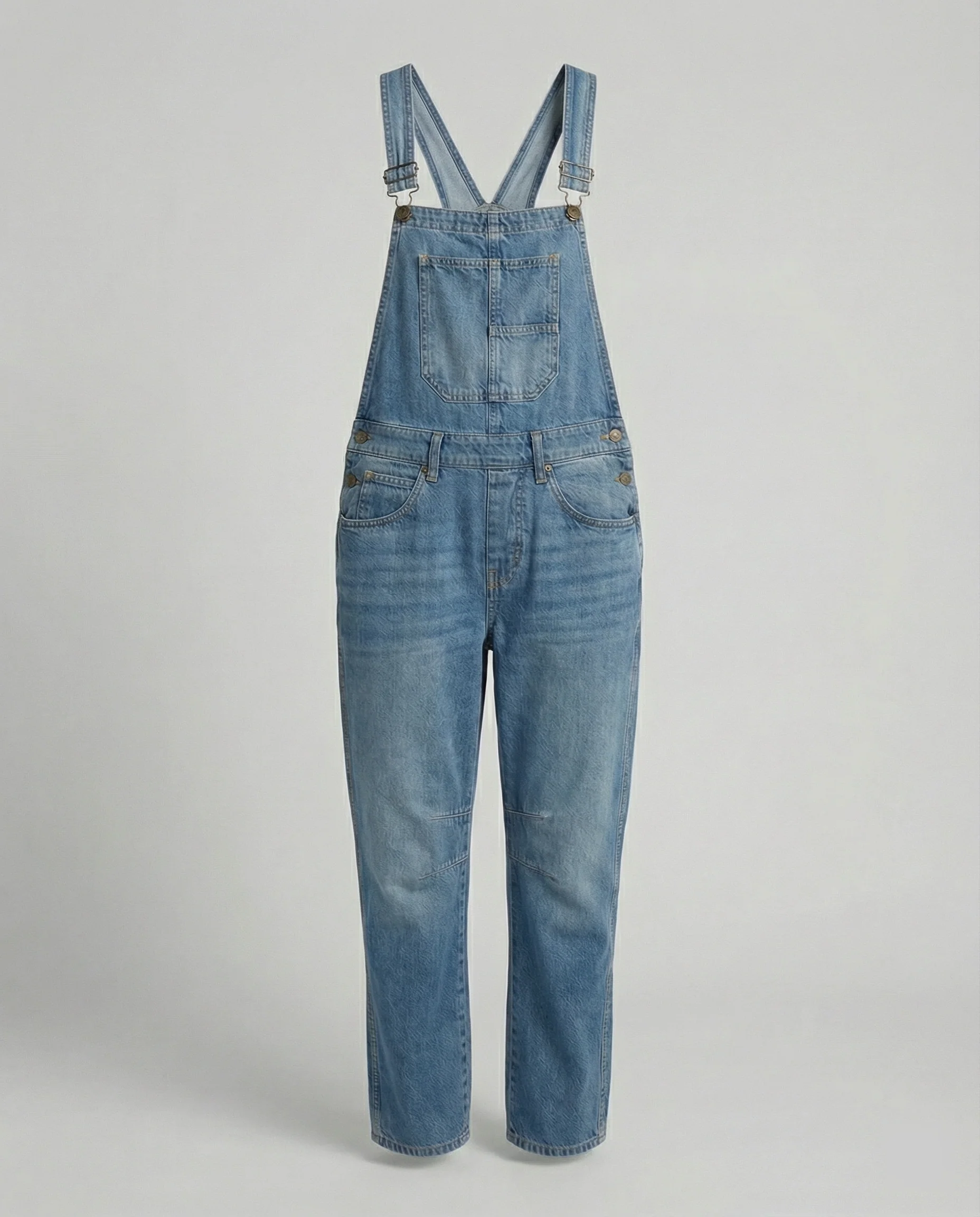 Damen Jeans Latzhose mit weitem Bein und urbanem Design - Image 4