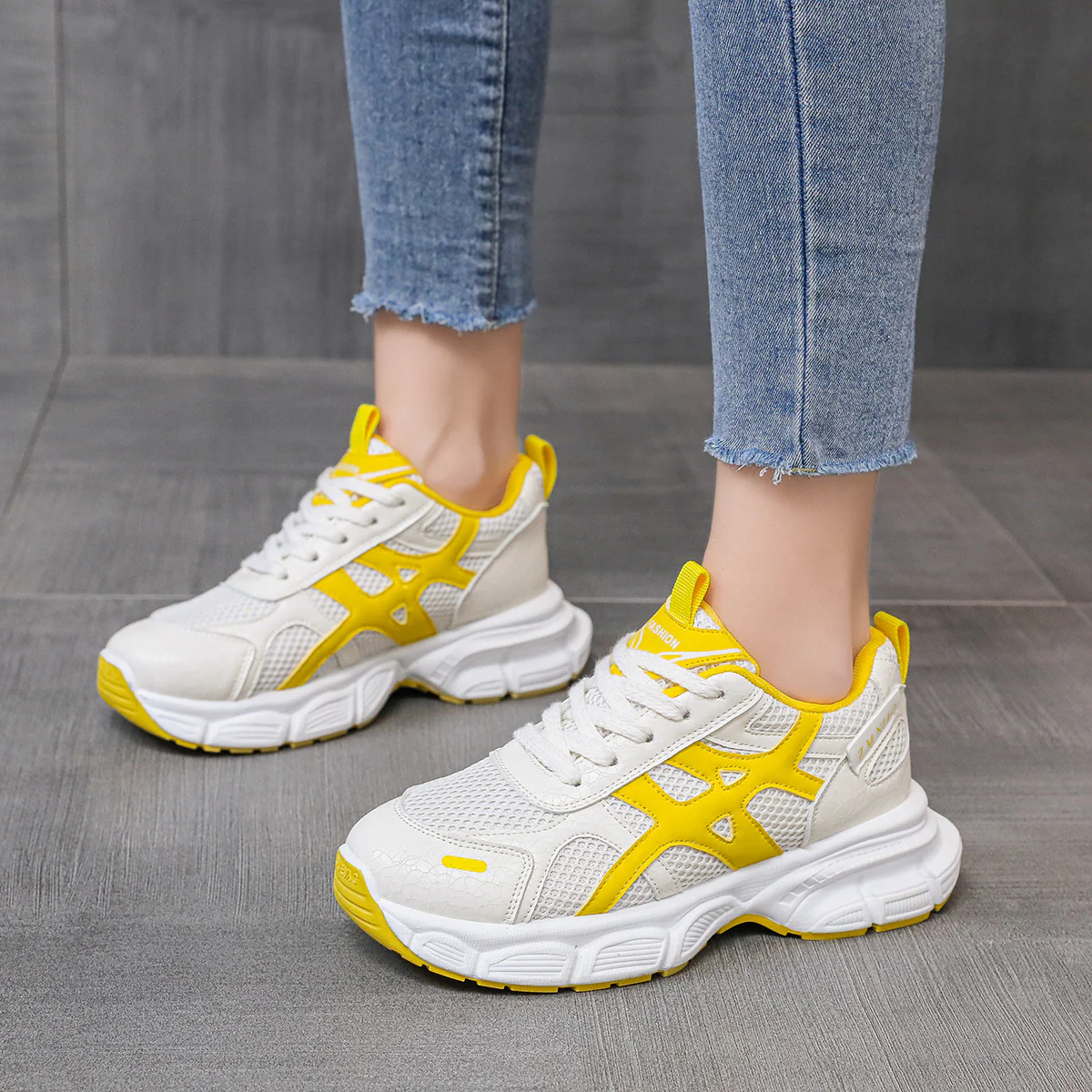 Damen Laufsohlen Sneakers mit atmungsaktivem Obermaterial Heidi Mode