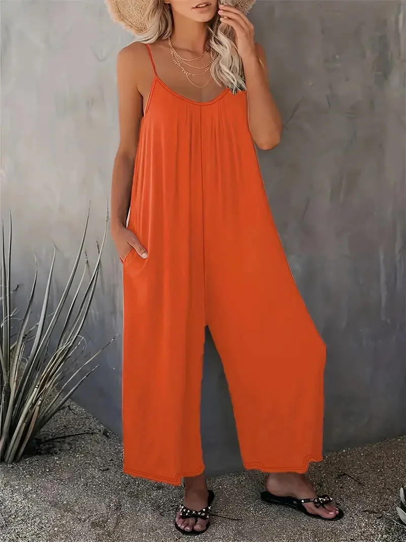 Damen Legerer Jumpsuit Aus Fließendem Stoff mit Verstellbaren Trägern und Praktischen Taschen Heidi-Mode - Image 10