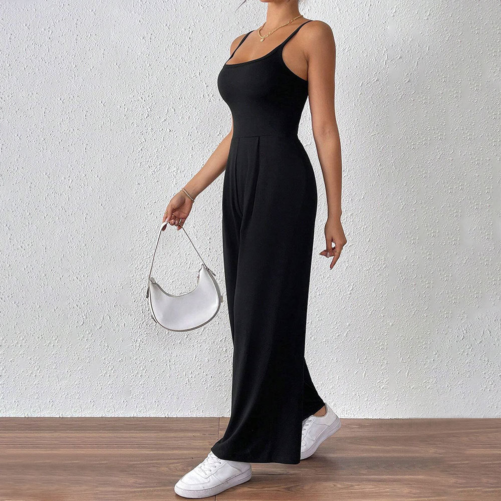 Damen Legerer Jumpsuit mit Schmalen Spaghetti-Trägern und Fließendem Schnitt Heidi-Mode - Image 6