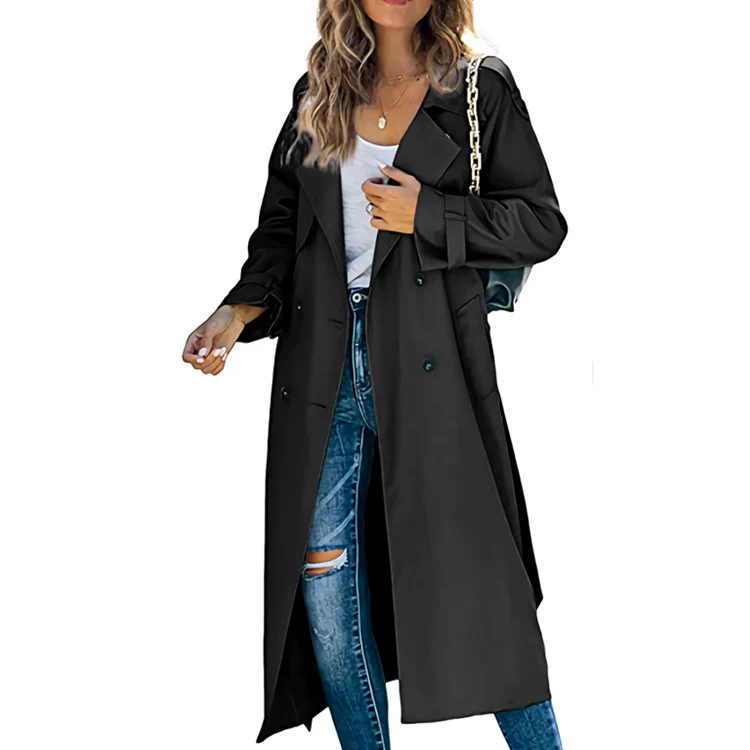 Damen legerer Trenchcoat mit Gürteldesign und stylischen Knöpfen Heidi-Mode - Image 9