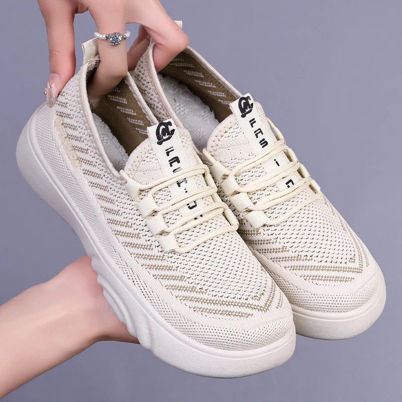 Damen Leichte Freizeit Sneakers mit elastischem Strickdesign und rutschfester Sohle Heidi Mode - Image 2