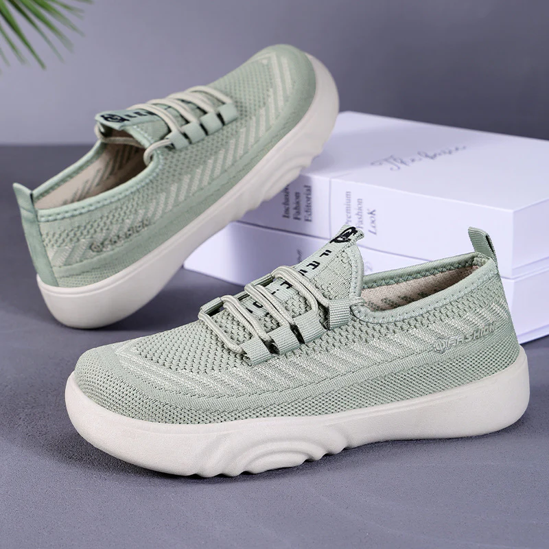 Damen Leichte Freizeit Sneakers mit elastischem Strickdesign und rutschfester Sohle Heidi Mode - Image 6