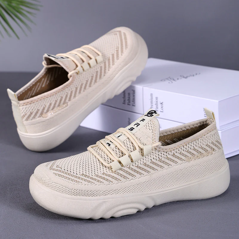 Damen Leichte Freizeit Sneakers mit elastischem Strickdesign und rutschfester Sohle Heidi Mode - Image 7
