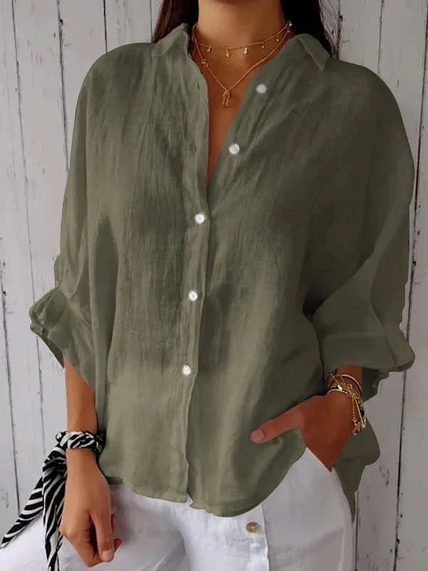 Damen Leichte Leinenbluse mit Lockerer Passform Heidi-Mode - Image 11