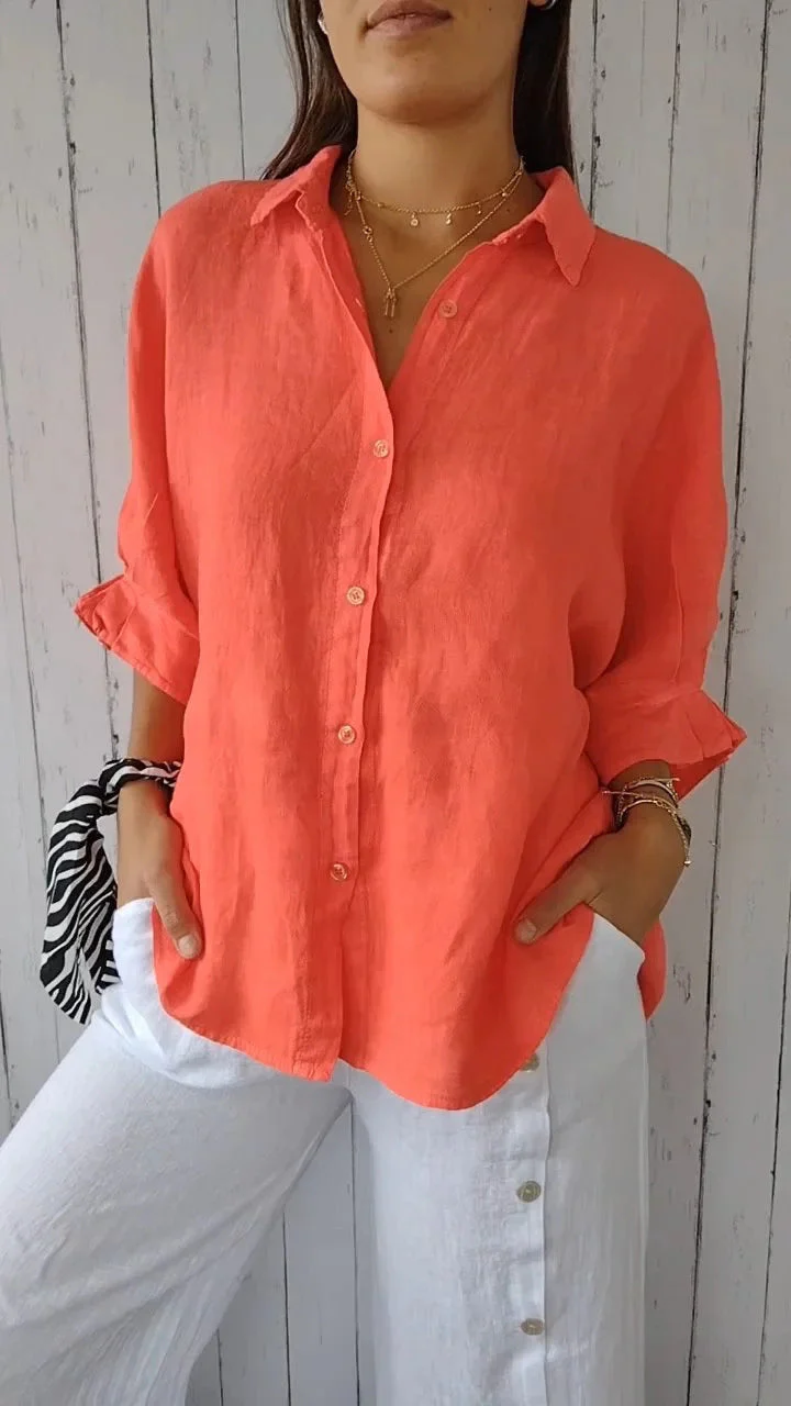 Damen Leichte Leinenbluse mit Lockerer Passform Heidi-Mode - Image 12