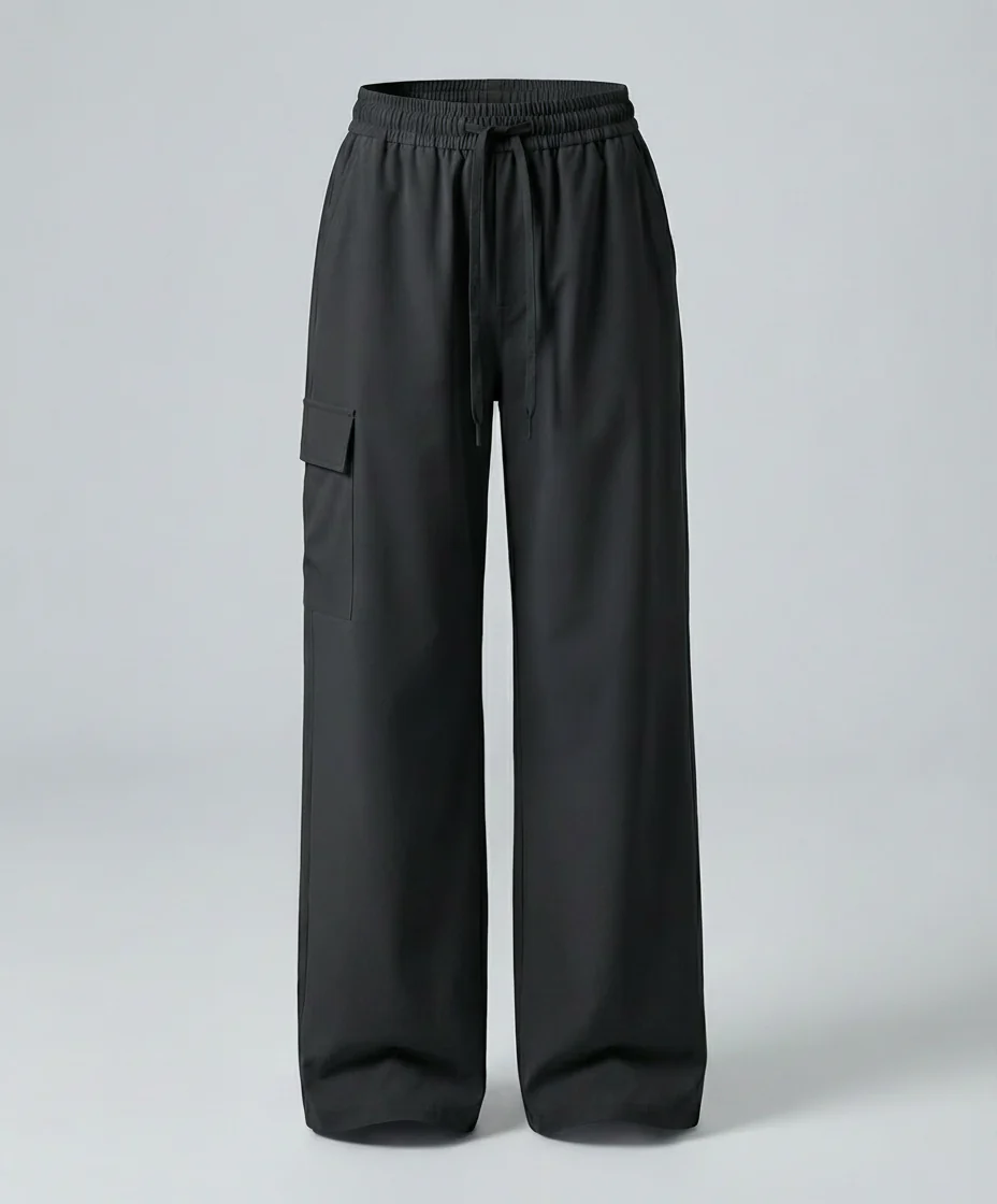 Damen leichte packbare Outdoor-Hose mit weitem Bein elastischem Bund und aufgesetzten Seitentaschen Heidi-Mode - Image 5