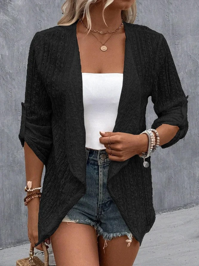 Damen Leichte Schichtenjacke aus atmungsaktiver Struktur Heidi-Mode - Image 13