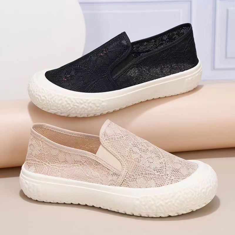 Damen Leichte Slip-On Sneakers mit atmungsaktivem Spitzendesign Heidi Mode - Image 3
