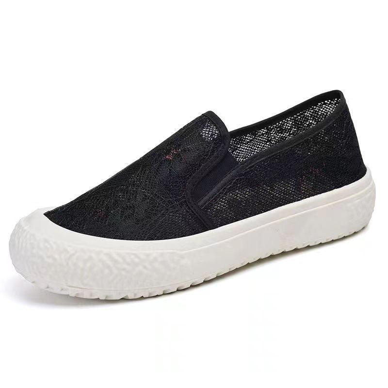 Damen Leichte Slip-On Sneakers mit atmungsaktivem Spitzendesign Heidi Mode - Image 4