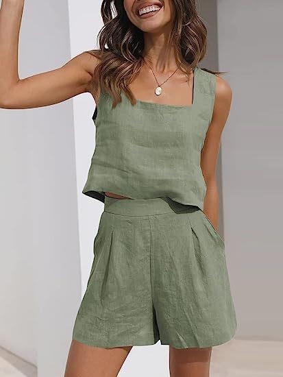 Damen Leichte Sommerbluse und Shorts Set Heidi-Mode - Image 10